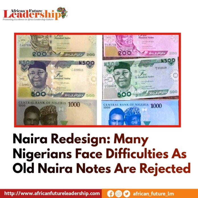 Naira Redesign: Many Nigerians Face Difficulties As Old Naira Notes Are Rejected