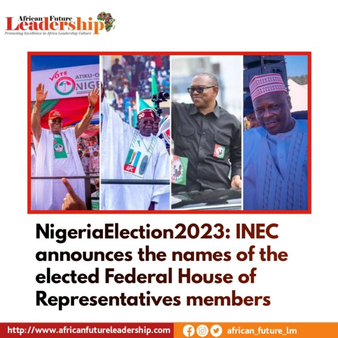 NigeriaElection2023: INEC announces the names of the elected Federal House of Representatives members