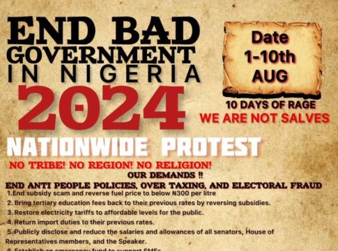 Nigerians Set For #EndBadGovernanceProtest Planned For August 1st.