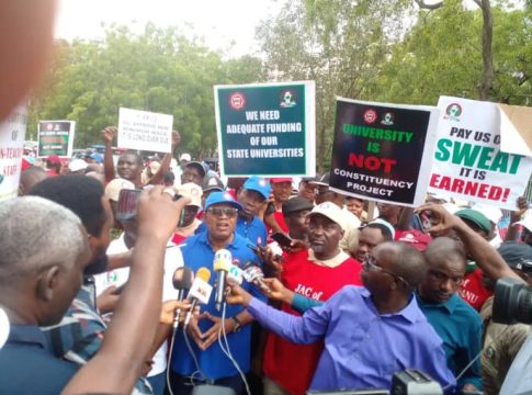 SSANU, NASU Members Clash With Security Personnel During Protest In Abuja