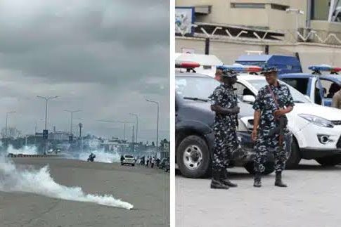 Chaos Erupts As Police Fire Teargas On Protesters At Lekki-Toll-Gate