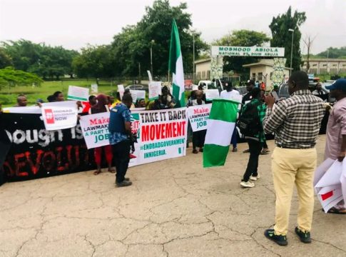 Protesters In Abuja Gather In National Stadium, Request For End To Bad Administration