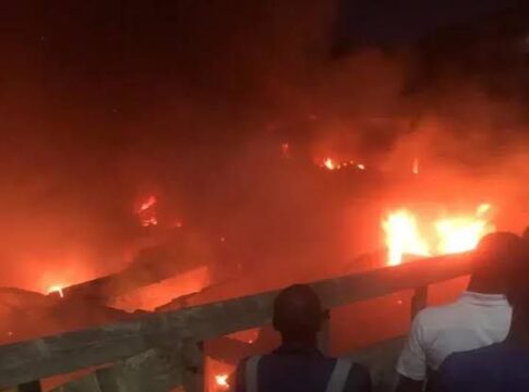 Fire Destroys Auto Parts Shops in Idumota, Lagos; No Casualties