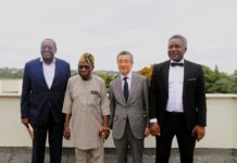 President of Sasakawa Africa Association meet with Chief Obasanjo, IFAD, Ambassador of Japan and others President of Sasakawa Africa Association meet with Chief Obasanjo, IFAD, Ambassador of Japan and others